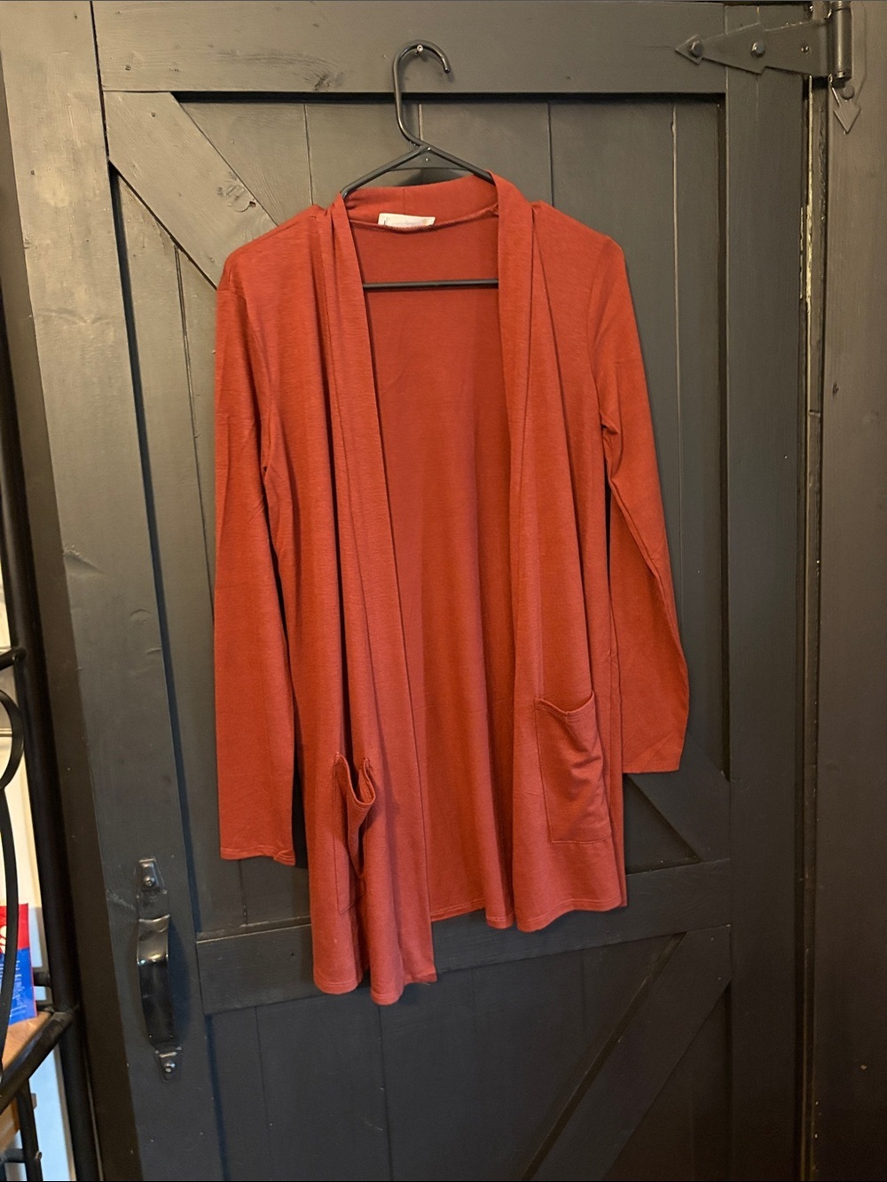 Zenana Outfitters Rust Open-Front Cardigan with Pockets